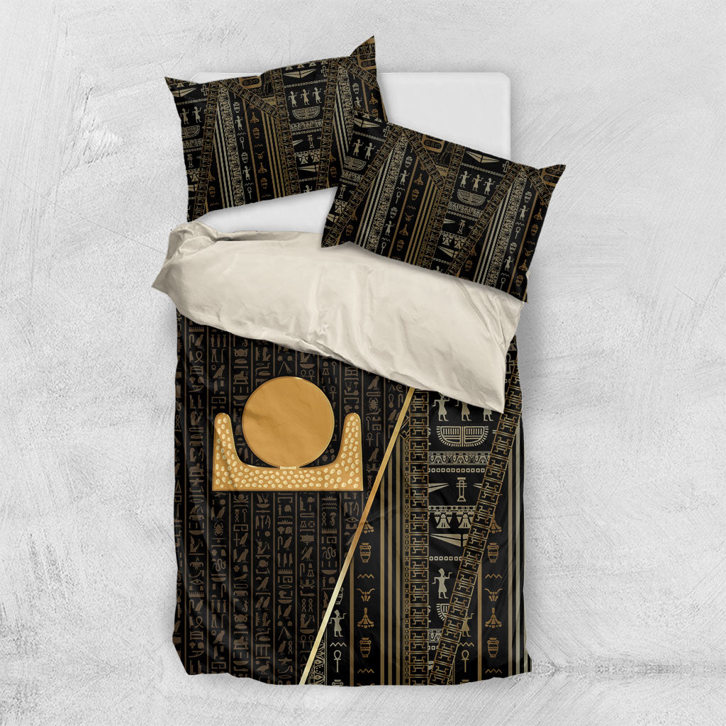 Egypt Akhet Bedding Set Ancient Mythology Horizon Sun Disk