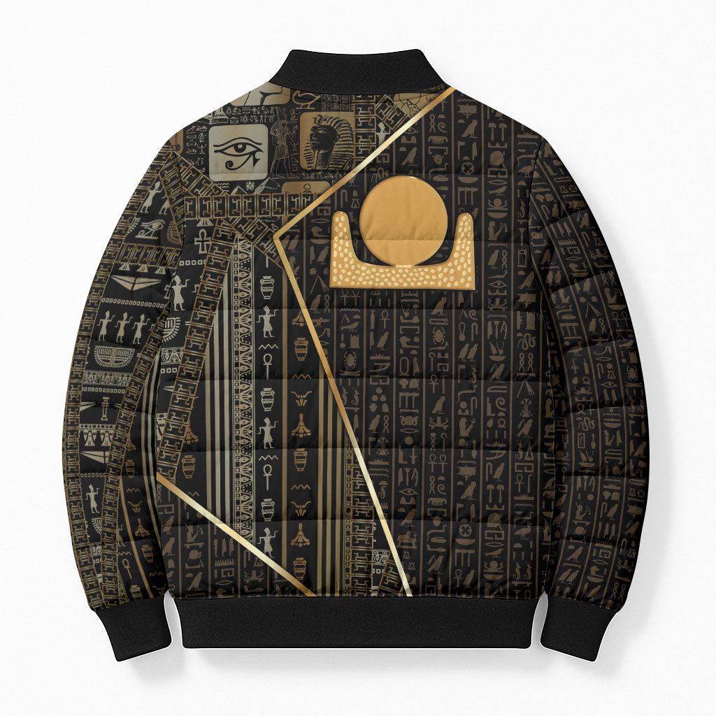 Egypt Akhet Bomber Puffer Jacket Ancient Mythology Horizon Sun Disk
