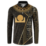 Egypt Akhet Button Sweatshirt Ancient Mythology Horizon Sun Disk