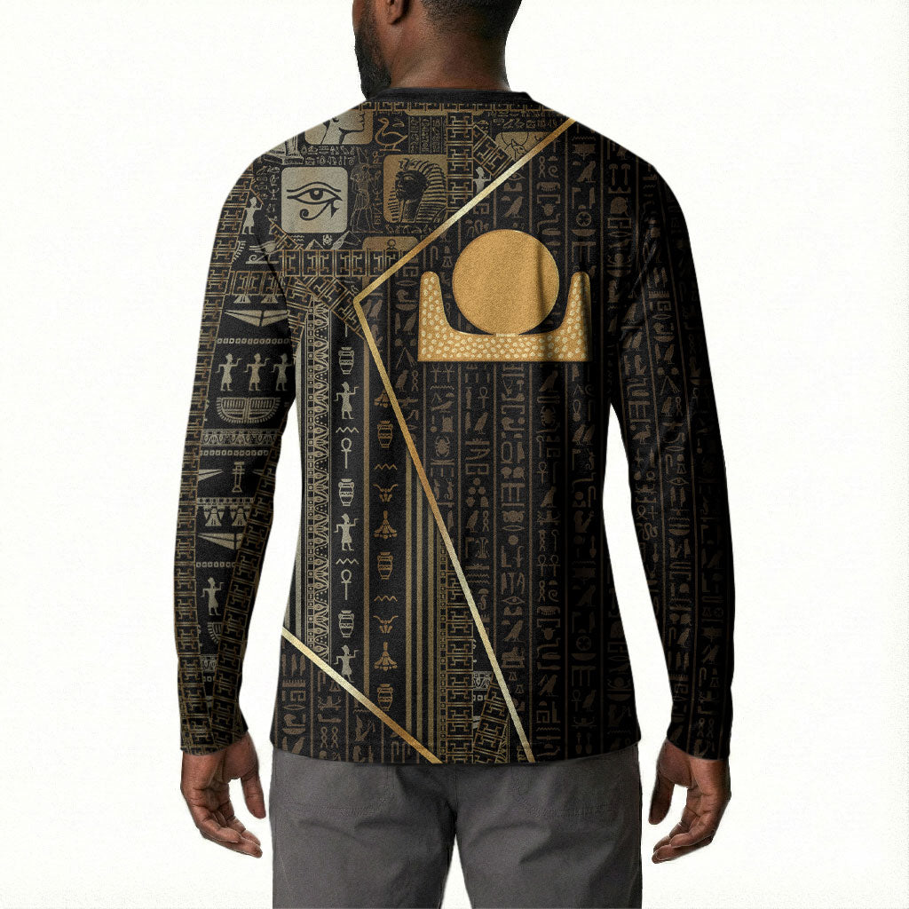 Egypt Akhet Button Sweatshirt Ancient Mythology Horizon Sun Disk