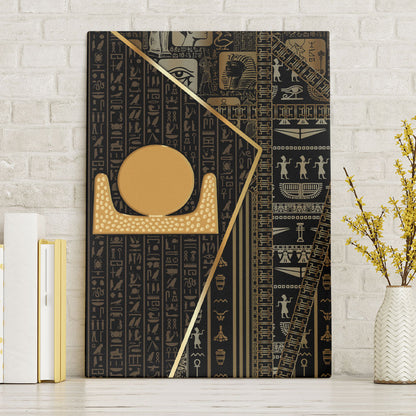 Egypt Akhet Canvas Wall Art Ancient Mythology Horizon Sun Disk