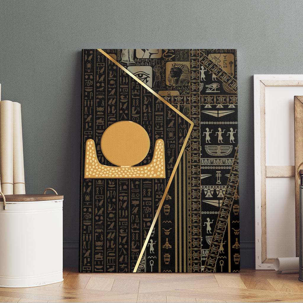 Egypt Akhet Canvas Wall Art Ancient Mythology Horizon Sun Disk