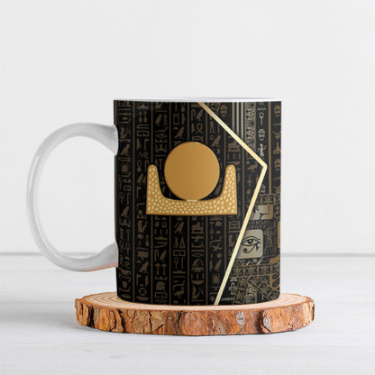 Egypt Akhet Ceramic Mug Ancient Mythology Horizon Sun Disk