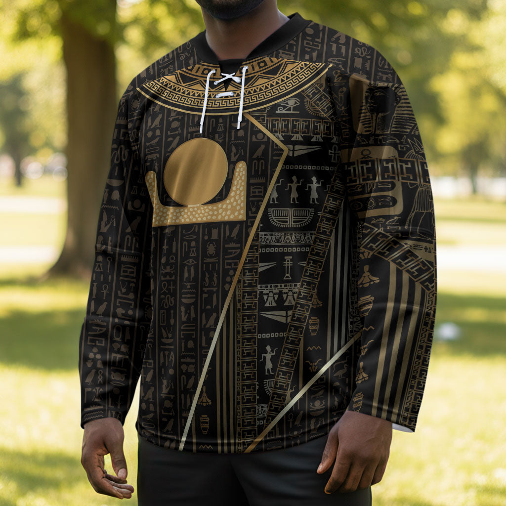 Egypt Akhet Hockey Jersey Ancient Mythology Horizon Sun Disk