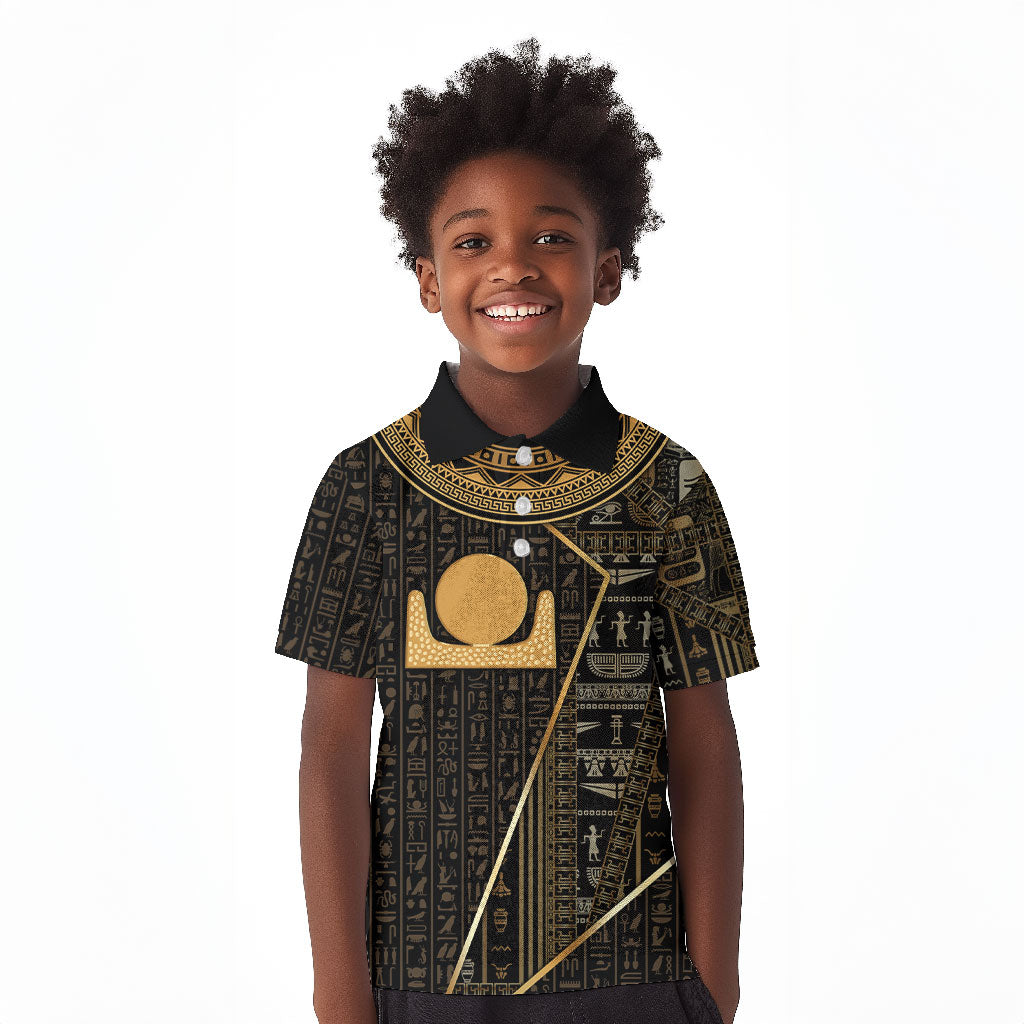 Egypt Akhet Kid Polo Shirt Ancient Mythology Horizon Sun Disk