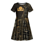Egypt Akhet Kid Short Sleeve Dress Ancient Mythology Horizon Sun Disk