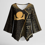 Egypt Akhet Kimono Sleeve Blouse Ancient Mythology Horizon Sun Disk