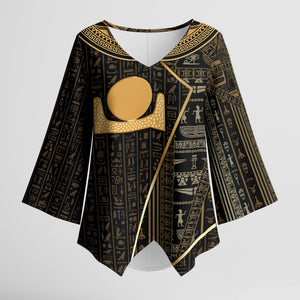 Egypt Akhet Kimono Sleeve Blouse Ancient Mythology Horizon Sun Disk
