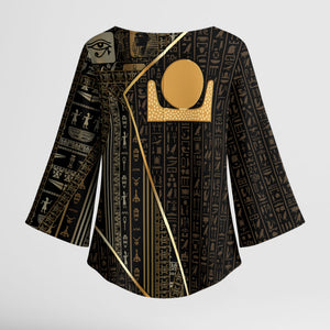 Egypt Akhet Kimono Sleeve Blouse Ancient Mythology Horizon Sun Disk