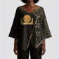 Egypt Akhet Kimono Sleeve Blouse Ancient Mythology Horizon Sun Disk