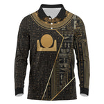 Egypt Akhet Long Sleeve Polo Shirt Ancient Mythology Horizon Sun Disk