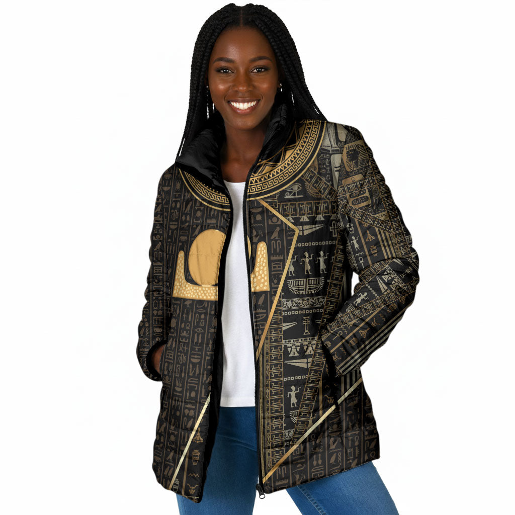 Egypt Akhet Padded Jacket Ancient Mythology Horizon Sun Disk