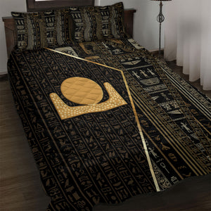 Egypt Akhet Quilt Bed Set Ancient Mythology Horizon Sun Disk