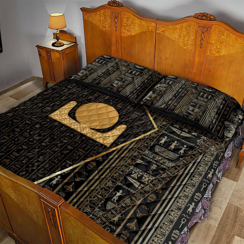 Egypt Akhet Quilt Bed Set Ancient Mythology Horizon Sun Disk