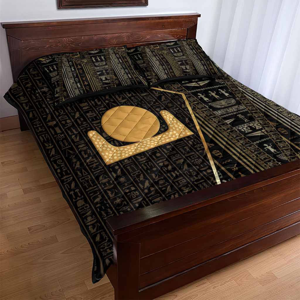 Egypt Akhet Quilt Bed Set Ancient Mythology Horizon Sun Disk