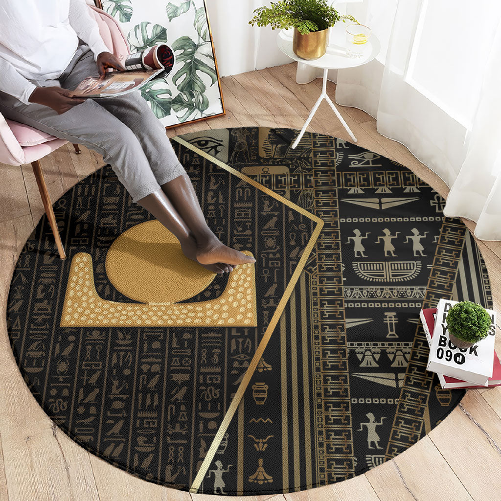 Egypt Akhet Round Carpet Ancient Mythology Horizon Sun Disk