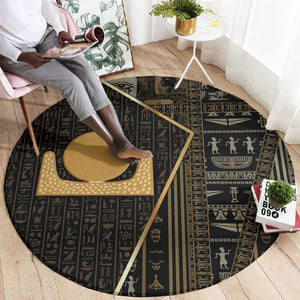 Egypt Akhet Round Carpet Ancient Mythology Horizon Sun Disk