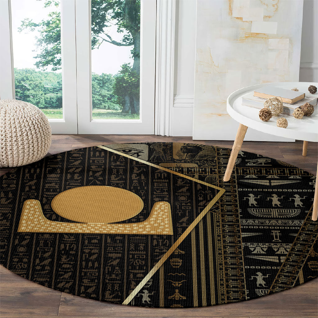 Egypt Akhet Round Carpet Ancient Mythology Horizon Sun Disk