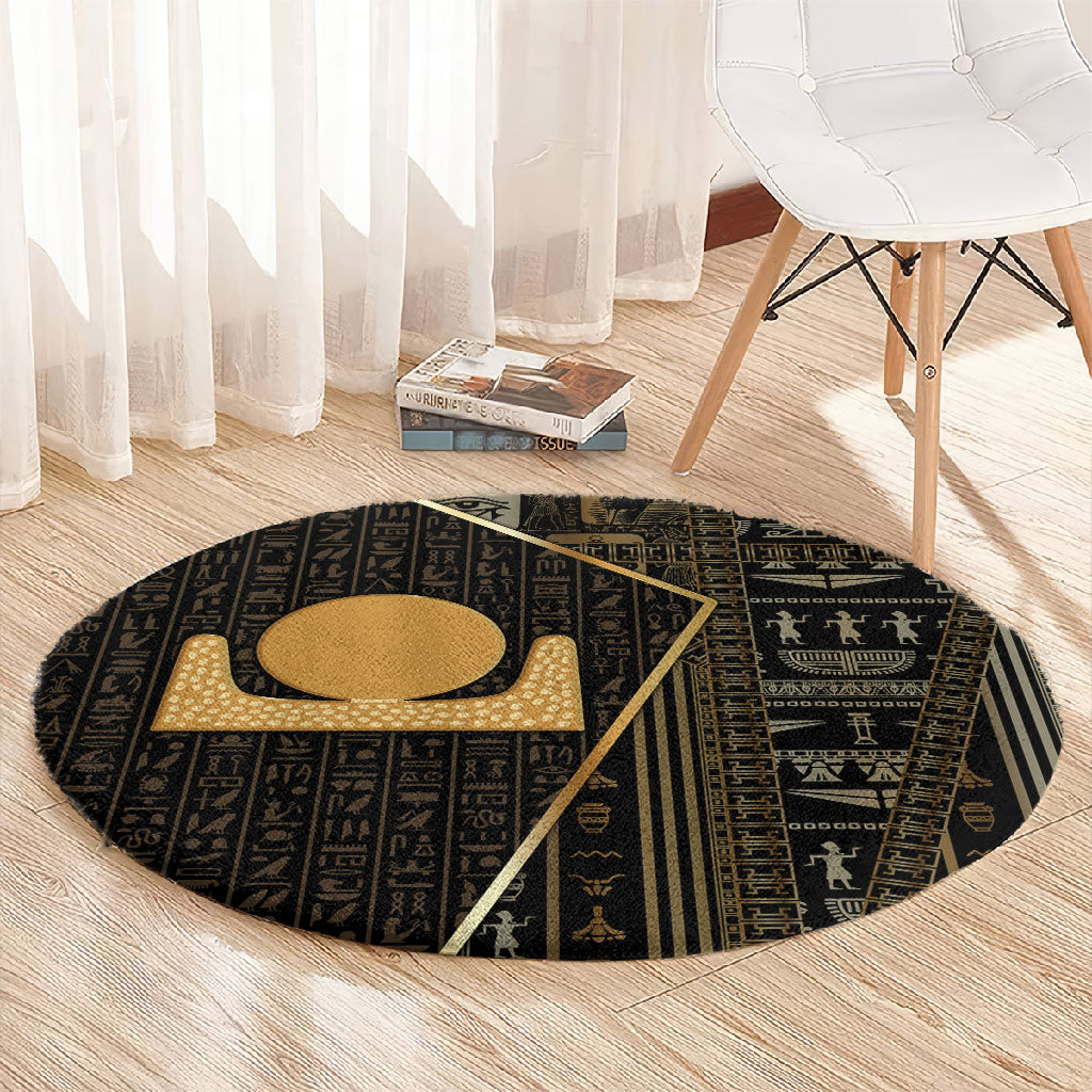 Egypt Akhet Round Carpet Ancient Mythology Horizon Sun Disk