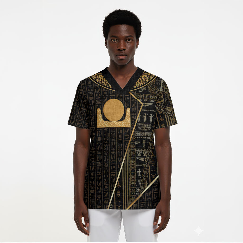 Egypt Akhet Scrub Top Ancient Mythology Horizon Sun Disk