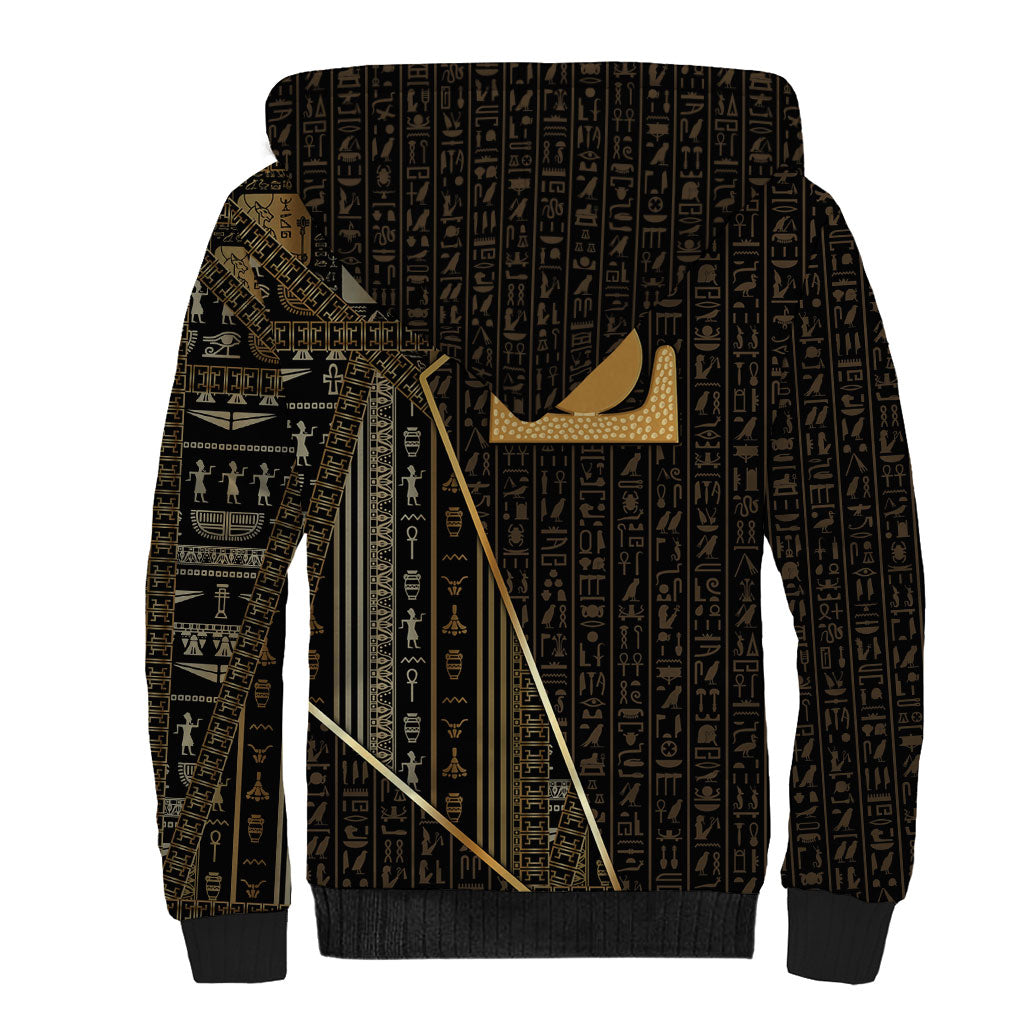 Egypt Akhet Sherpa Hoodie Ancient Mythology Horizon Sun Disk