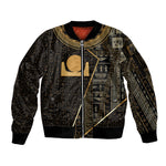 Egypt Akhet Sleeve Zip Bomber Jacket Ancient Mythology Horizon Sun Disk