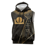 Egypt Akhet Sleeveless Hoodie Ancient Mythology Horizon Sun Disk