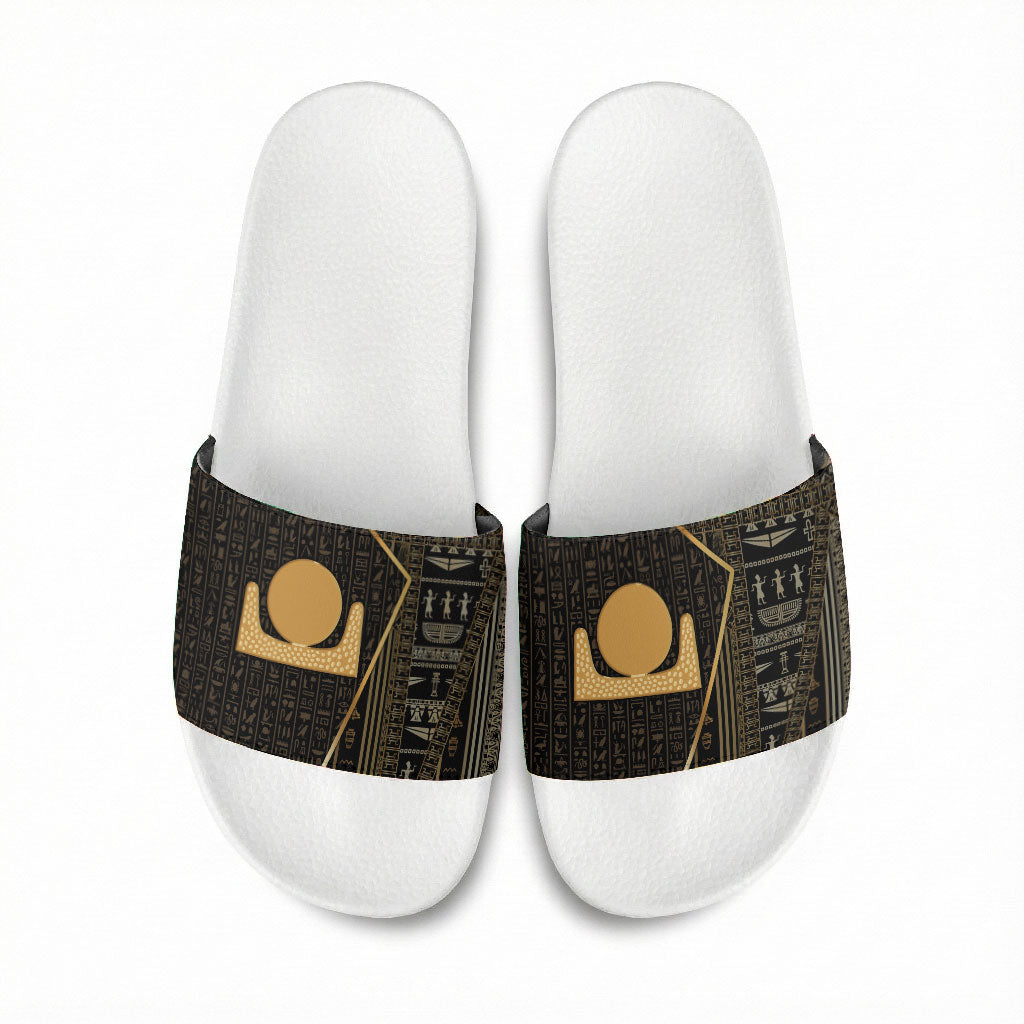 Egypt Akhet Slide Sandals Ancient Mythology Horizon Sun Disk