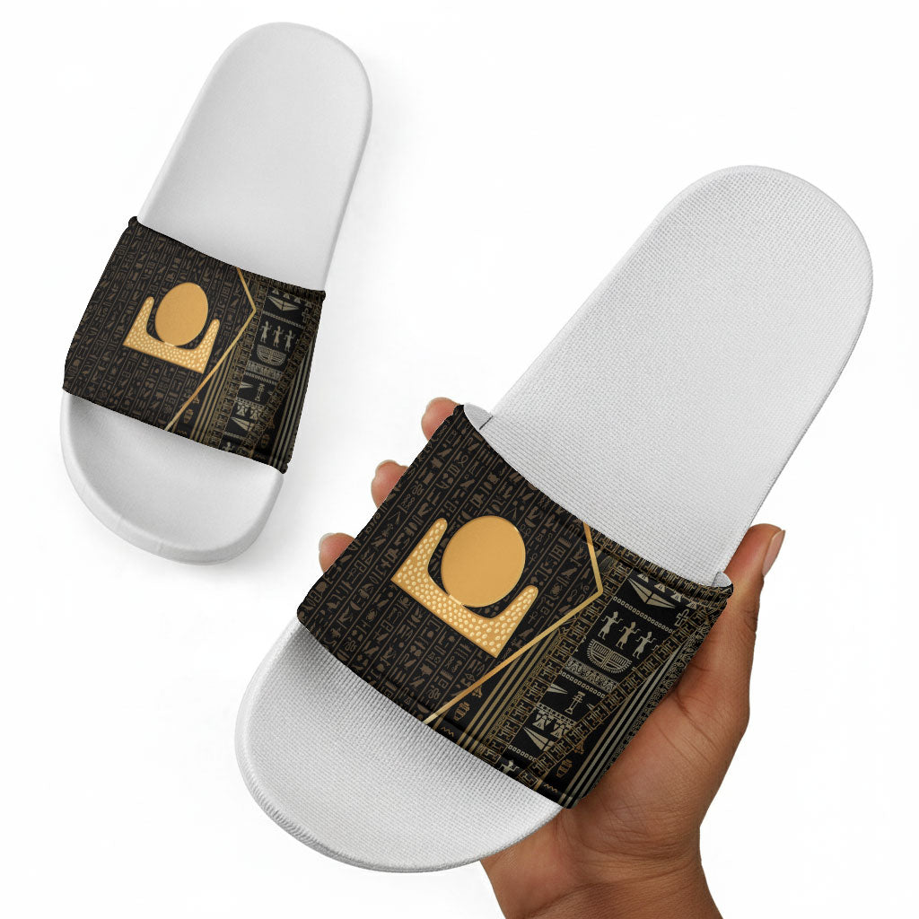 Egypt Akhet Slide Sandals Ancient Mythology Horizon Sun Disk