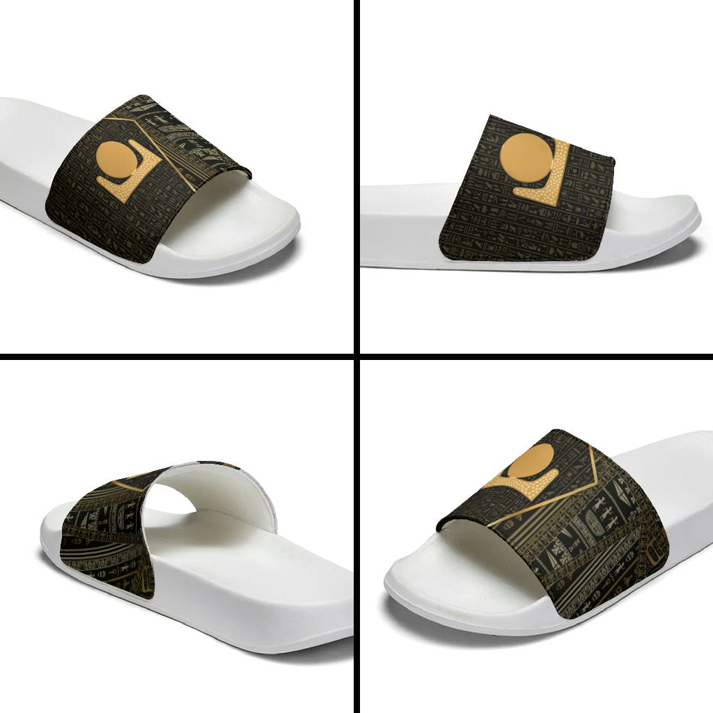 Egypt Akhet Slide Sandals Ancient Mythology Horizon Sun Disk