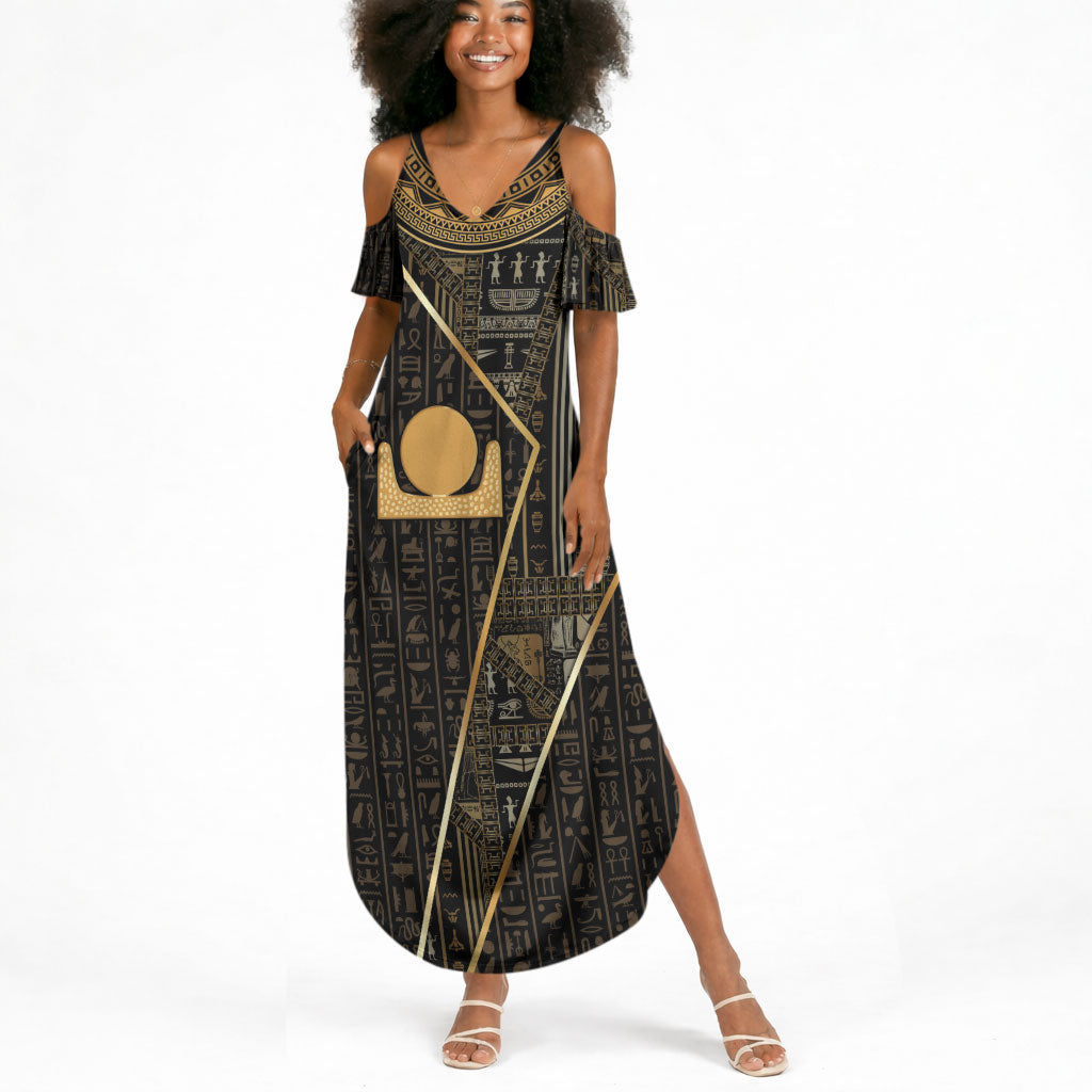 Egypt Akhet Summer Maxi Dress Ancient Mythology Horizon Sun Disk