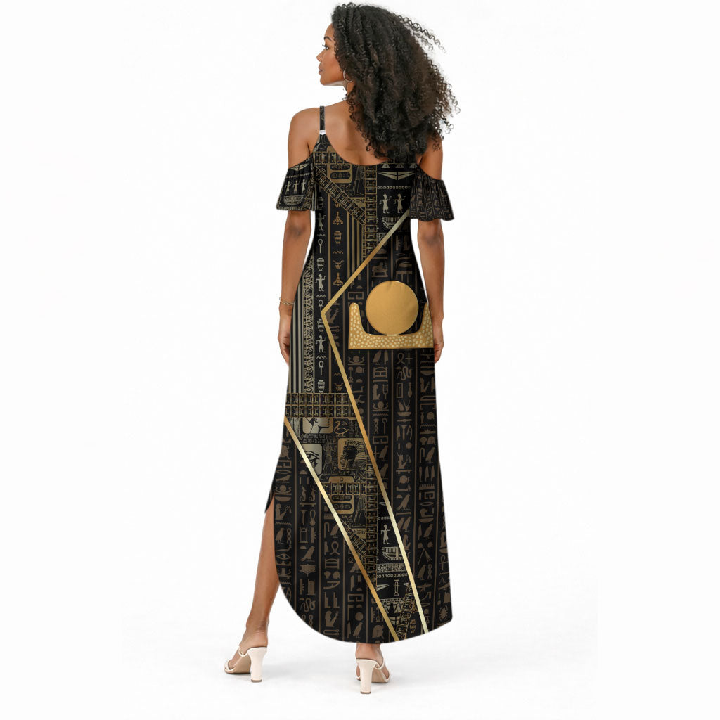 Egypt Akhet Summer Maxi Dress Ancient Mythology Horizon Sun Disk