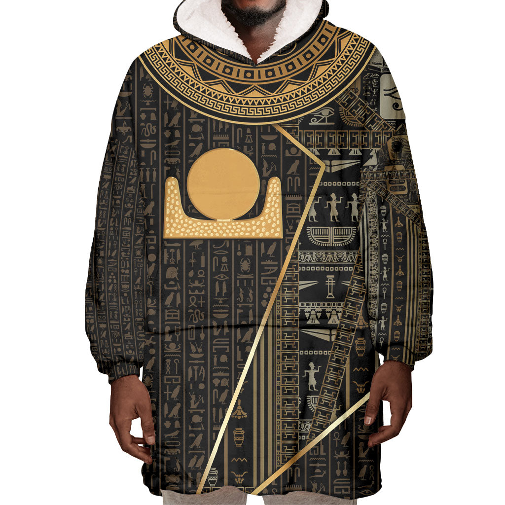Egypt Akhet Wearable Blanket Hoodie Ancient Mythology Horizon Sun Disk