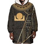 Egypt Akhet Wearable Blanket Hoodie Ancient Mythology Horizon Sun Disk