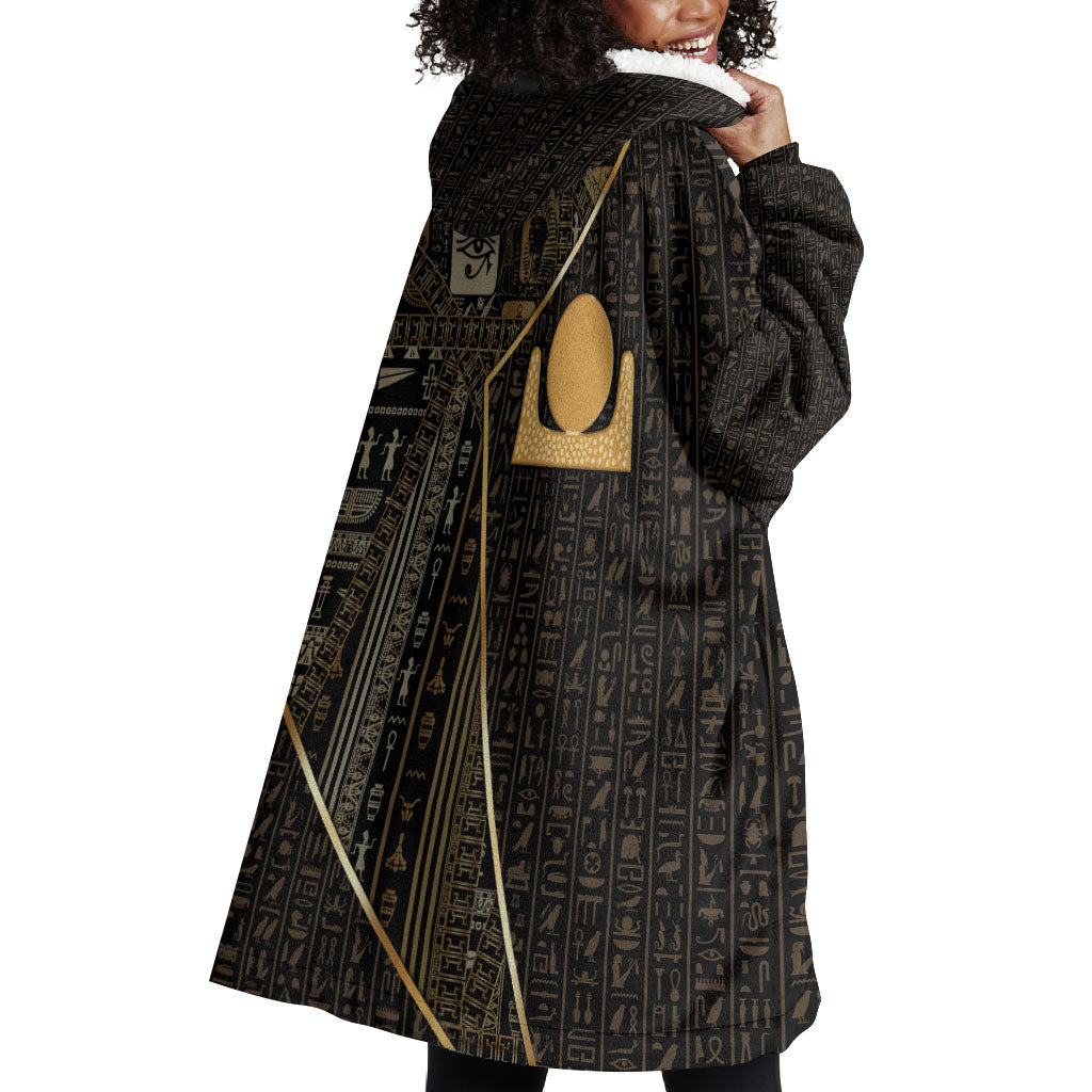 Egypt Akhet Wearable Blanket Hoodie Ancient Mythology Horizon Sun Disk