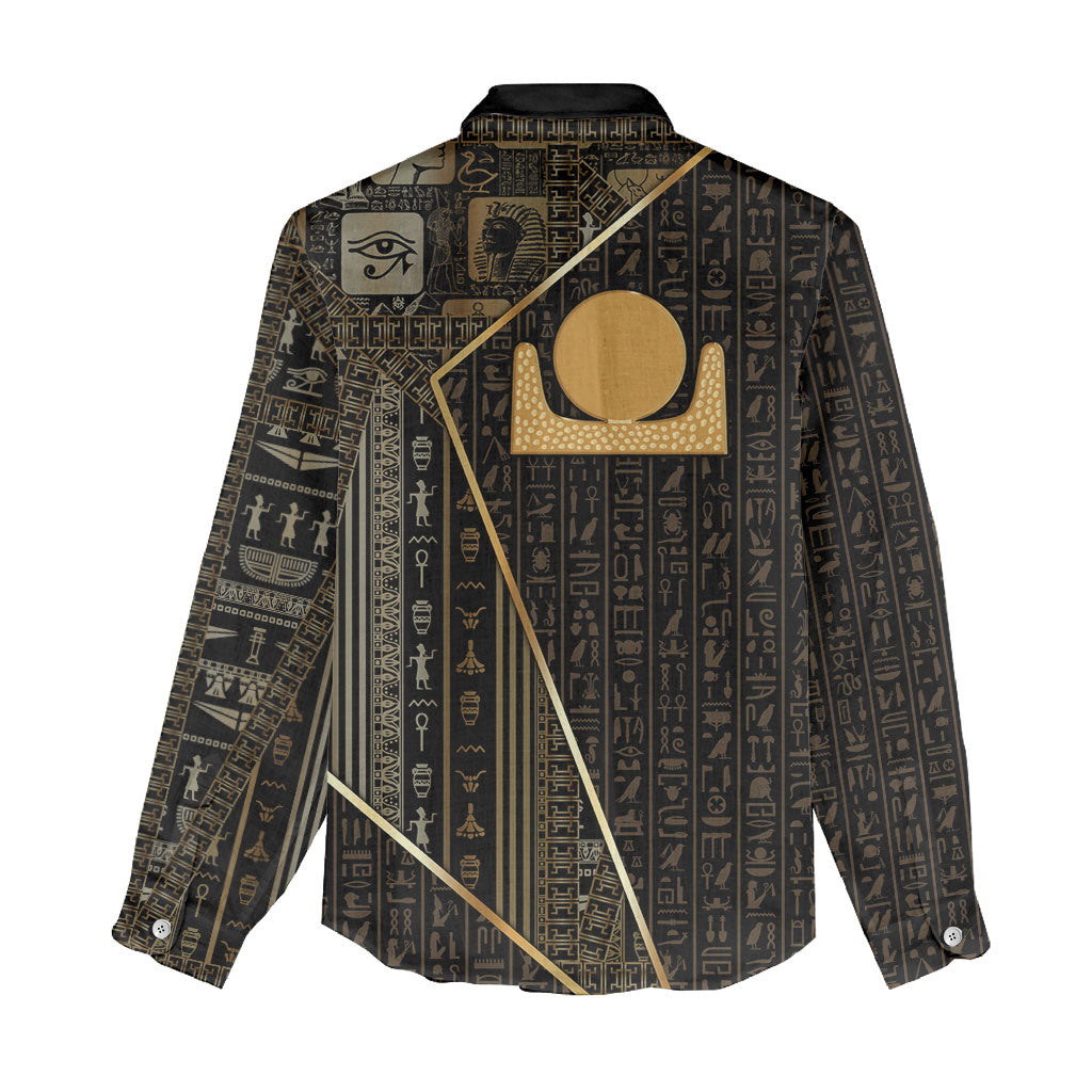 Egypt Akhet Women Casual Shirt Ancient Mythology Horizon Sun Disk