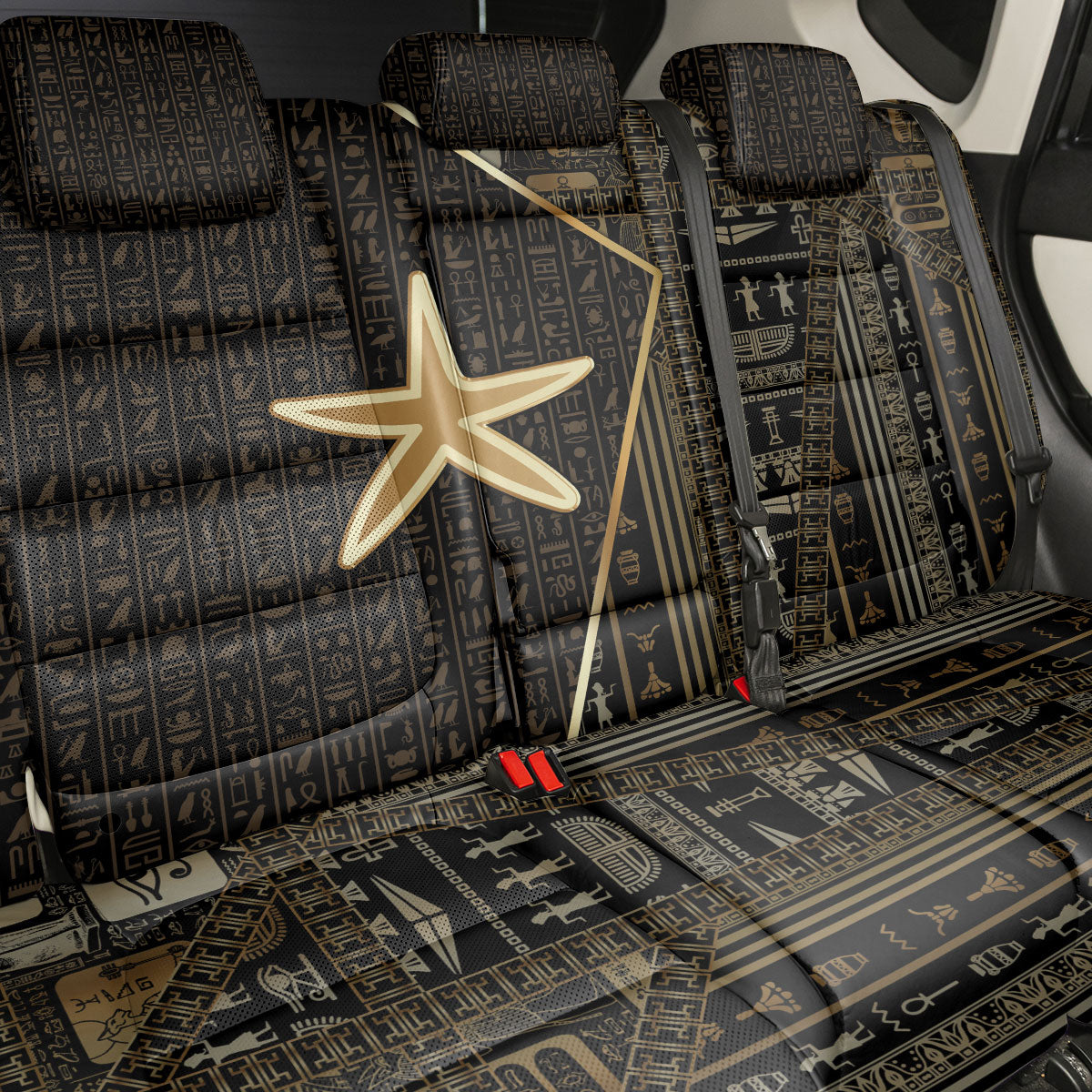 Egypt Seba Back Car Seat Cover Ancient Mythology Golden Star Royal