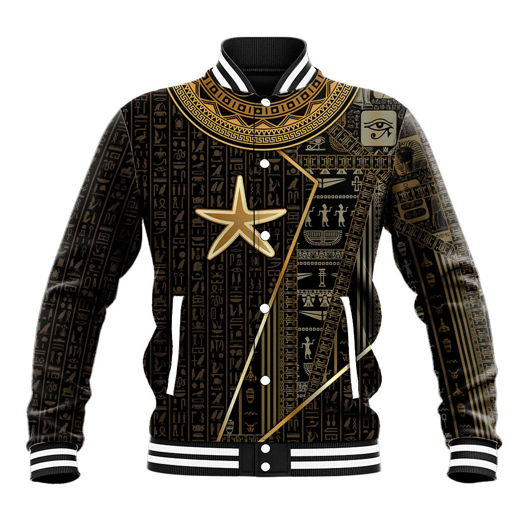 Egypt Seba Baseball Jacket Ancient Mythology Golden Star Royal