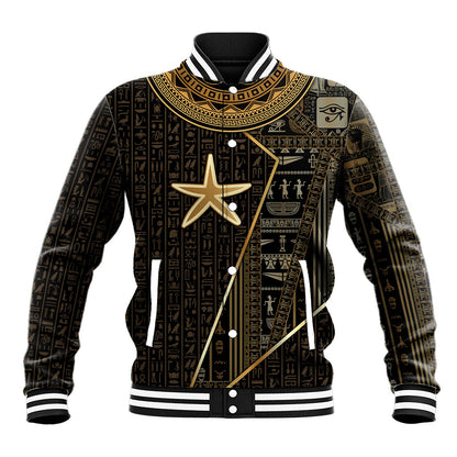 Egypt Seba Baseball Jacket Ancient Mythology Golden Star Royal