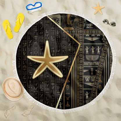 Egypt Seba Beach Blanket Ancient Mythology Golden Star Royal