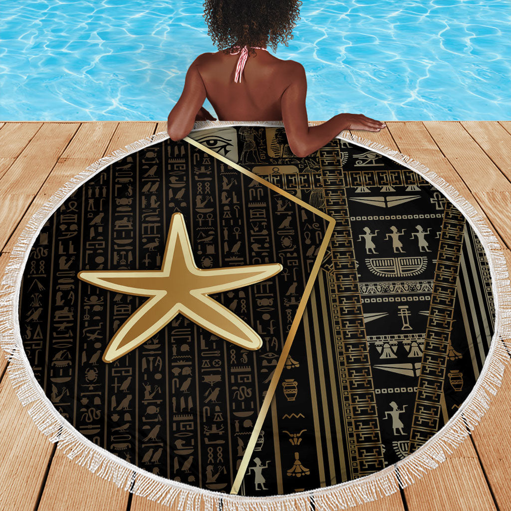 Egypt Seba Beach Blanket Ancient Mythology Golden Star Royal