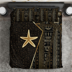 Egypt Seba Bedding Set Ancient Mythology Golden Star Royal