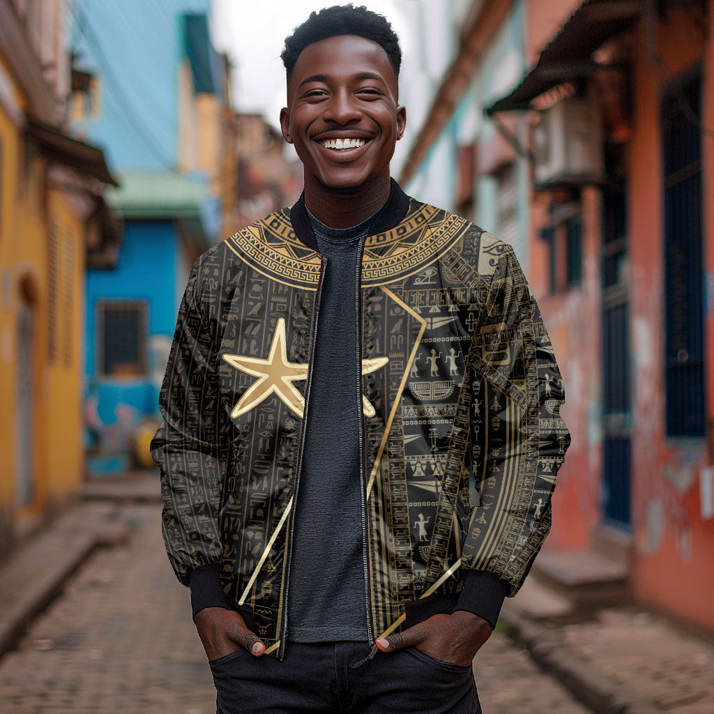 Egypt Seba Bomber Jacket Ancient Mythology Golden Star Royal