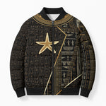 Egypt Seba Bomber Puffer Jacket Ancient Mythology Golden Star Royal