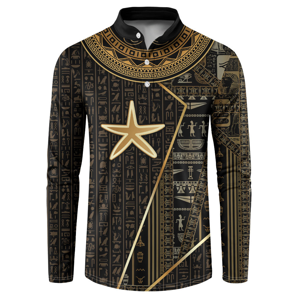 Egypt Seba Button Sweatshirt Ancient Mythology Golden Star Royal