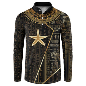 Egypt Seba Button Sweatshirt Ancient Mythology Golden Star Royal