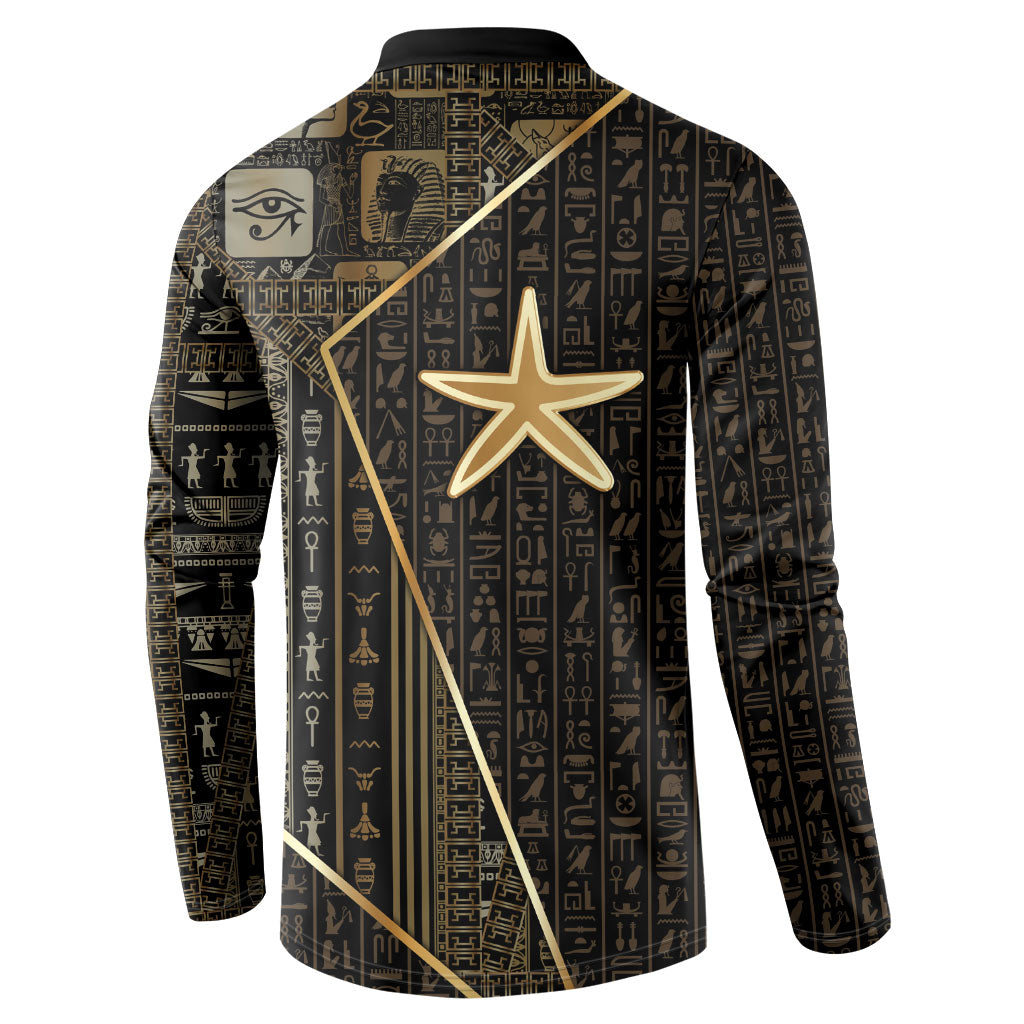 Egypt Seba Button Sweatshirt Ancient Mythology Golden Star Royal