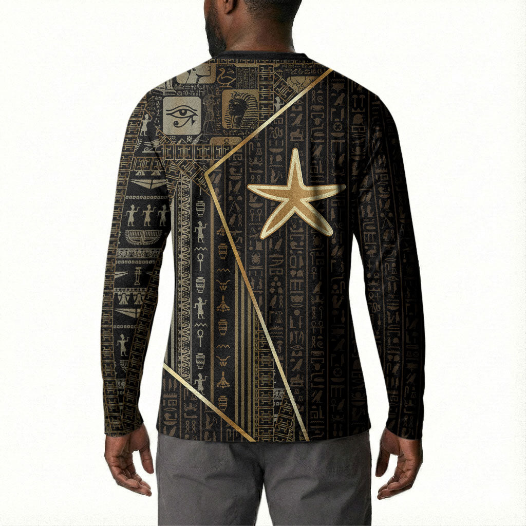 Egypt Seba Button Sweatshirt Ancient Mythology Golden Star Royal