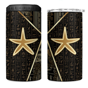 Egypt Seba 4 in 1 Can Cooler Tumbler Ancient Mythology Golden Star Royal