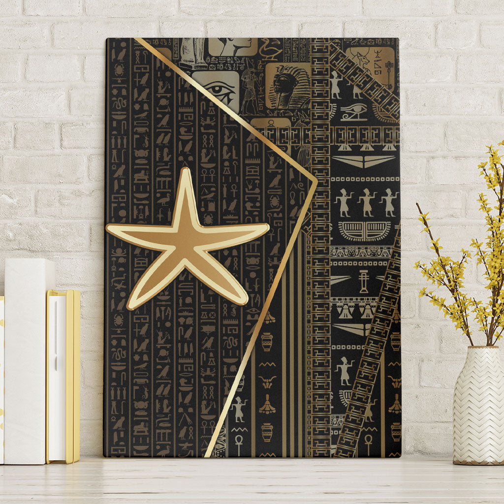 Egypt Seba Canvas Wall Art Ancient Mythology Golden Star Royal